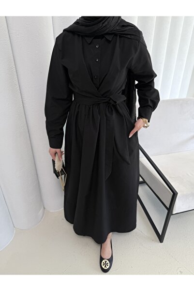 Melike Tatar Φόρεμα με δέσιμο ποπλίνα 68-6163