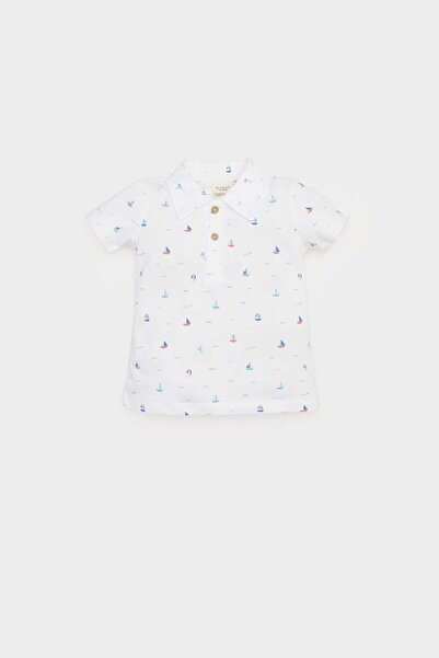 DeFacto Baby Boy Polo Neck Sea Printed Pique Short Sleeve T-Shirt E4776A525Sm