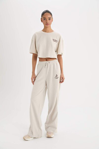 DeFacto DeFactoFit Crew Neck Sport Printed Athlete Pique κοντομάνικο μπλουζάκι D6188AX25SP