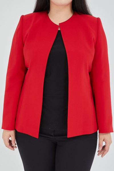 Fagi Women's Plus Size Collarless Jacket
