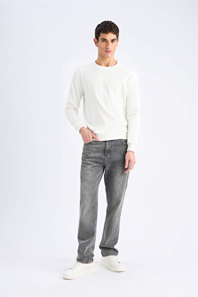 DeFacto Regular Fit Crew Neck Textured Jacquard Sweatshirt D7549Ax25Sp