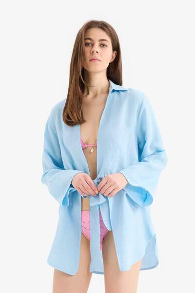 DeFacto Fall in Love Regular Fit Müslin Plaj Kıyafeti B7333AX25SM