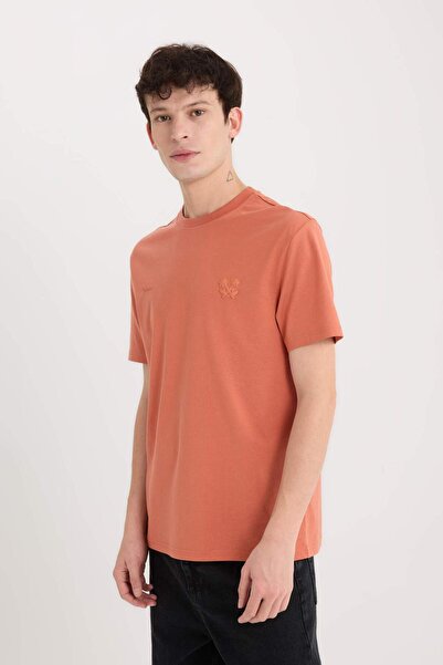 DeFacto Μπλουζάκι με κοντό μανίκι με στάμπα με κανονική εφαρμογή από 100% βαμβάκι D5563AX25SP