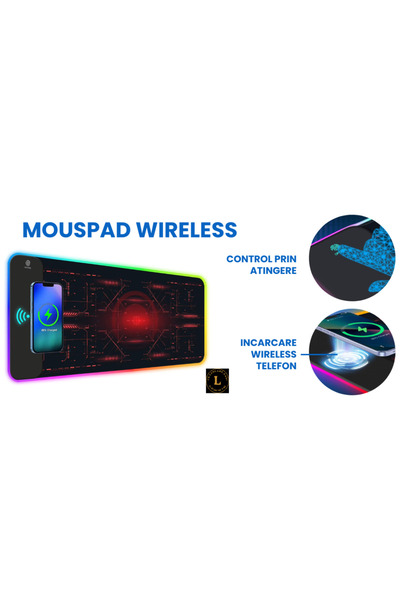 CR LUMI AND GABI Gaming Mouse Pad with Wireless Charger and RGB Lighting