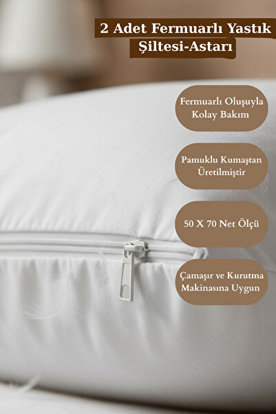 KAMİZ 2 бавовняні наволочки на блискавці - 50x70