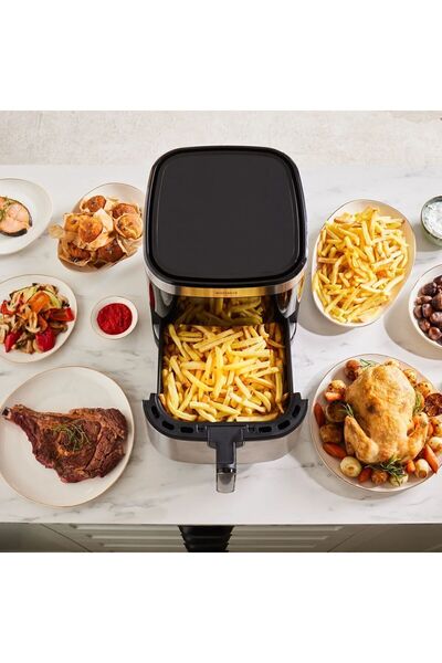 Karaca Xxxl 8 Litre Aile Boyu Hacim, 10 Farklı Pişirme Fonksiyon Geniş Hazne Airfryer