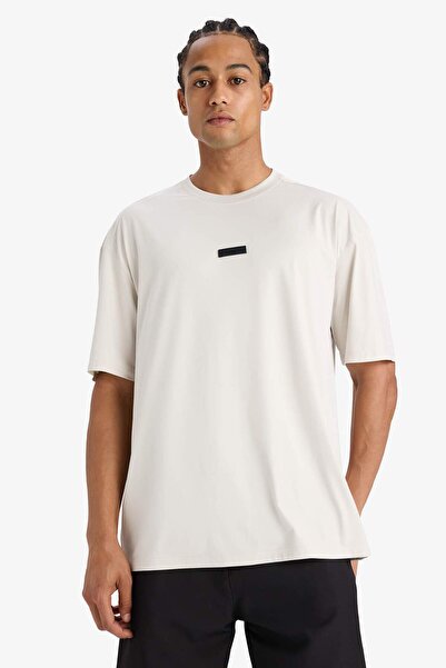 DeFacto DeFactoFit Boxy Fit Bisiklet Yaka Baskılı Sporcu Kısa Kollu Tişört D7365AX25SP