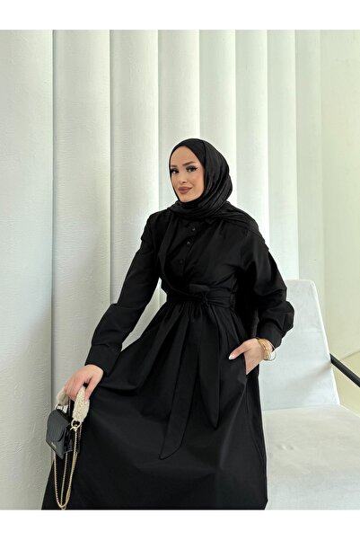 Melike Tatar Φόρεμα με δέσιμο ποπλίνα 68-6163