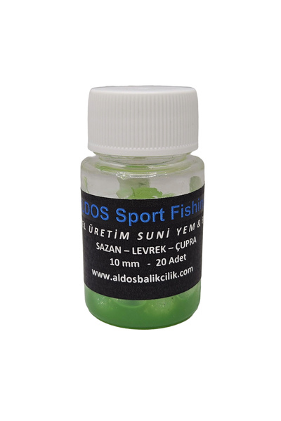 ALDOS Sarımsak Kokulu 10 mm Silikon Yumuşak Yüzen Sazan Turna Çupra Levrek Dip Yemi (20 Adet)