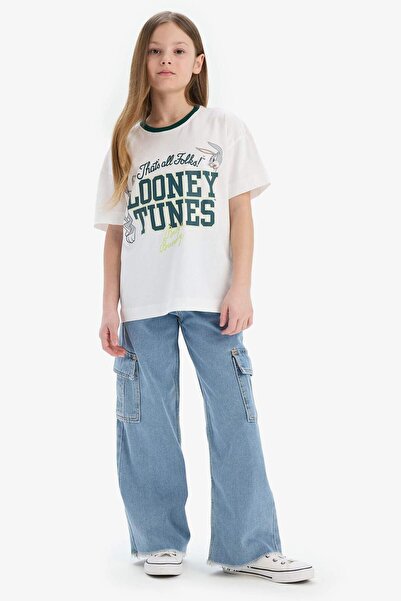 DeFacto Looney Tunes Print Girls T-Shirt - Oversize, Crew Neck, Short Sleeve E0866A825Sm