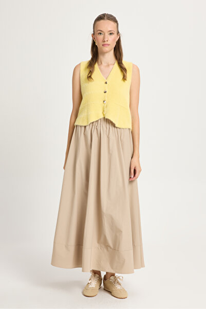 minaaise Μακριά φούστα από πέτρα ποπλίνα με ελαστική μέση 27321