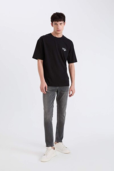 DeFacto 100% βαμβακερό Looney Tunes Boxy Fit Crew λαιμόκοψη με στάμπα μπλουζάκι με κοντό μανίκι E0328AX25SP