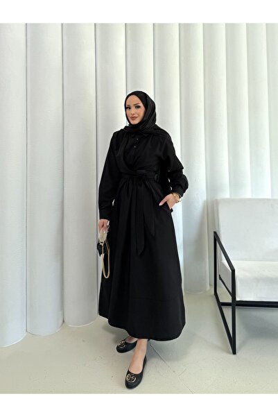 Melike Tatar Φόρεμα με δέσιμο ποπλίνα 68-6163