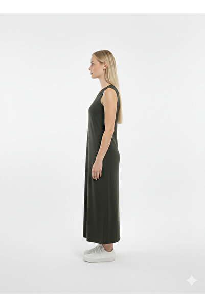 Plistre 2270_Women, Japanese Sleeve (Sleeveless), 100% Cotton Interlock Long Length Gilet Dress