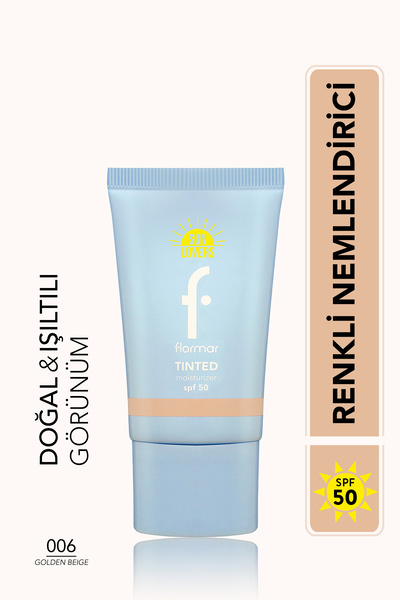 Flormar Sun Lovers Moisturizing Effect & Natural Finish Tinted Sunscreen Spf50-006 Golden Beige