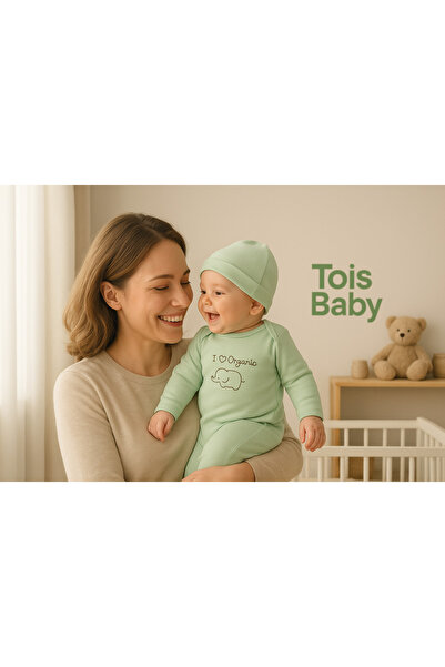 Tois Baby طقم أطفال عضوي من إنتاج المستشفى من عمر 0-3 أشهر باللون الأخضر الفستقي