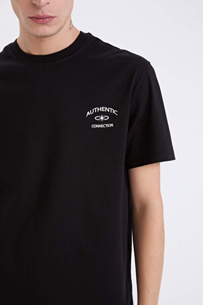 DeFacto Μπλουζάκι με κοντό μανίκι με στάμπα με κανονική εφαρμογή D5561AX25SP