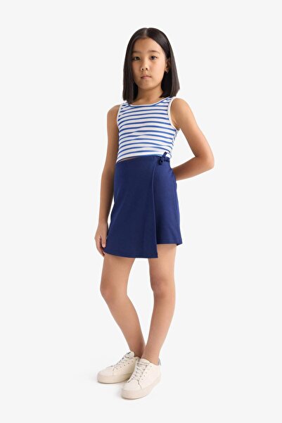 DeFacto Girl's Basic Plain Shorts Skirt B4465A825Sm