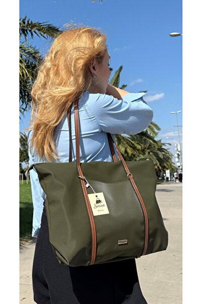 SİNİSA BAG Women's Striped Shopper Hand and Shoulder Bag
