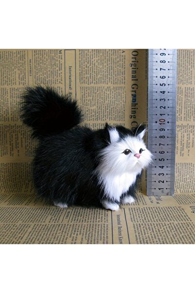 Choice black Simulation Cat Plush Toys Soft Stuffed Kitten Model Fake Cats Realist Animals for Kids Girls B