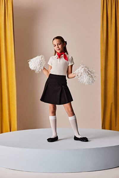 DeFacto Girls' Basic Straight Gabardine Shorts Skirt E0643A825Sm