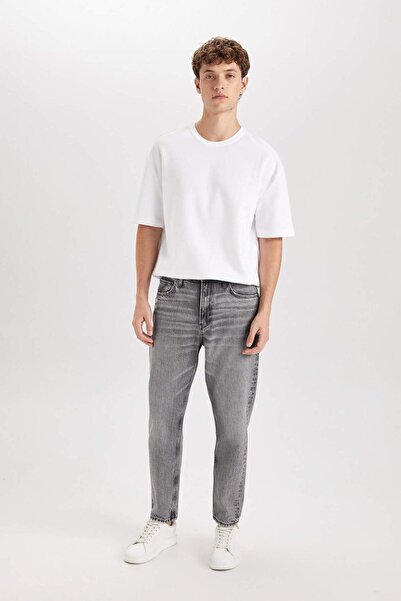 DeFacto %100 Pamuk 90s Slim Fit Dar Kalıp Yüksek Bel Dar Paça Jean Pantolon C6907AX24AU