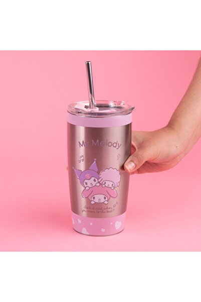 Miniso Sanrio Lisanslı Metal Pipetli Kapaklı Termos (530ml) - My Melody