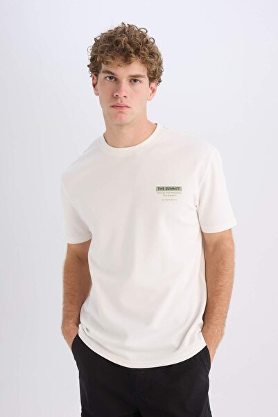 DeFacto Μπλουζάκι από βαρύ ύφασμα με κοντό μανίκι με κανονική εφαρμογή D7331AX25SP