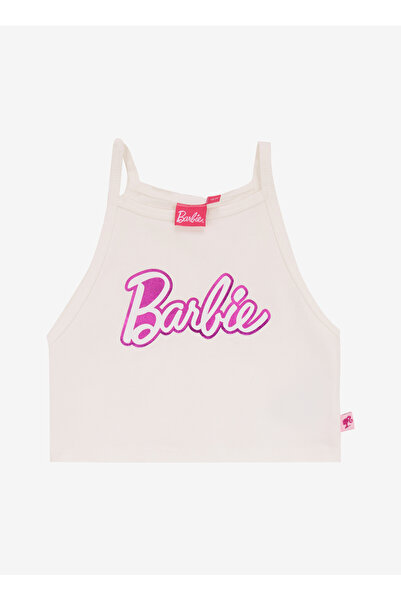 Barbie Baskılı Ekru Kız Çocuk Atlet BRB5SG-TST6025