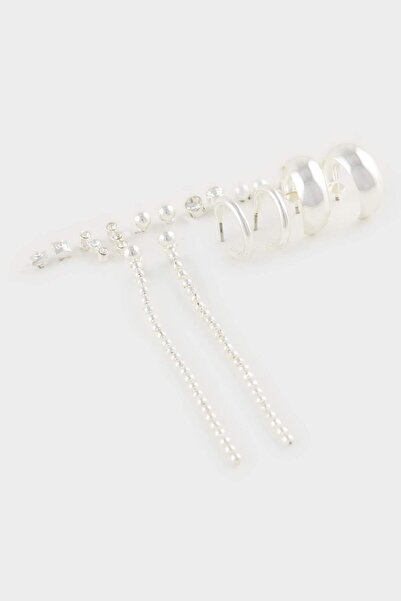 DeFacto Damen 9-teilige Silberohrringe E4453axns