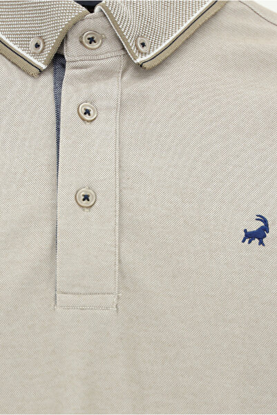 Kiğılı Μπλουζάκι με κανονική εφαρμογή με κεντημένο βαμβακερό γιακά πόλο