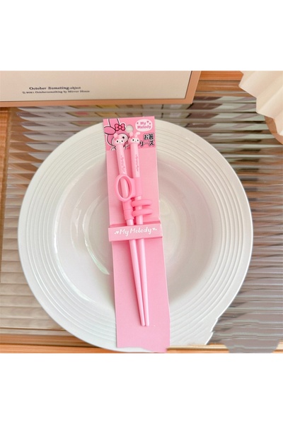 Miniso 2 مجموعة سانريو ماي ميلودي كورومي الكرتونية للأطفال تعلم عيدان تناول ا...