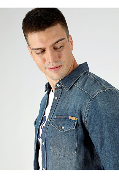 Lee Cooper Slim Fit Erkek Denim Gömlek 251 LCM 141002 WOLKER 1 DENIM
