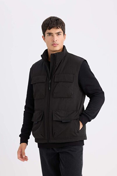 DeFacto Regular Fit Dik Yaka Fermuarlı Cepli Şişme Yelek D6288AX25SP