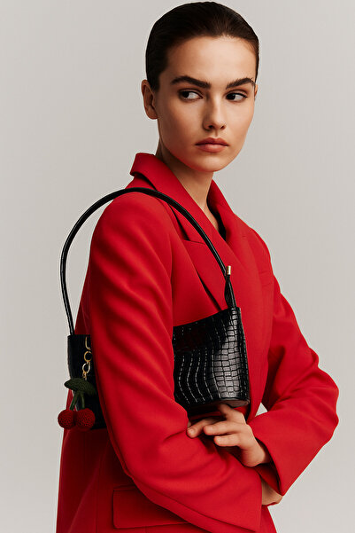 Aura Collection Online ✨   حقيبة كتف أوبيا كروكو، جلد صناعي، 25x8x13 سم ✨