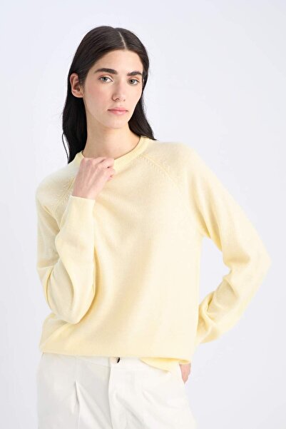 DeFacto Relax Fit Bisiklet Yaka Basic Düz Triko Kazak I6913AZ24WN