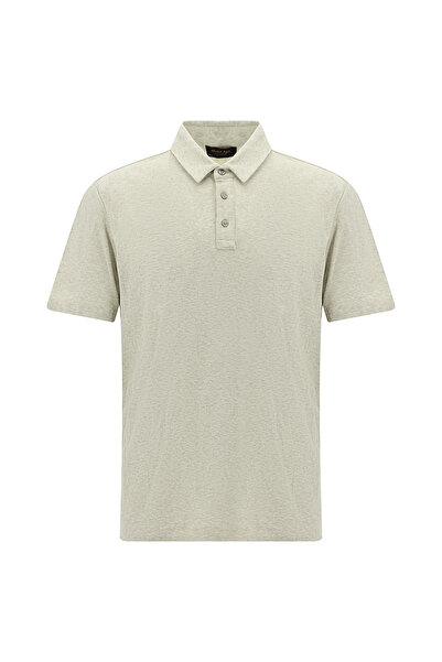 Abdullah Kiğılı Tricou cu gât polo din bumbac mercerizat cu model