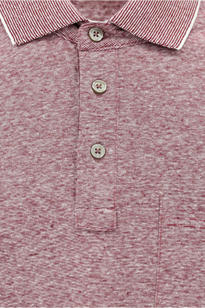 Abdullah Kiğılı Μπλουζάκι με ριγέ Mercerized βαμβακερό λινό πόλο με κανονική εφαρμογή