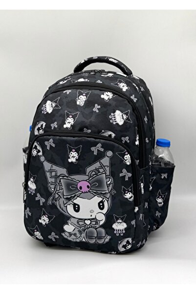 Bevitton İlk Okul Çantası 3'lü Seti Ilkokul Çantası Karakter Desenli Takım Kız Çocuğu Siyah
