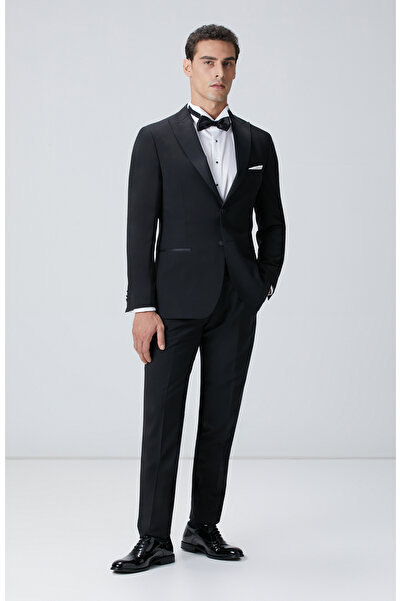 Network Siyah Yün Karışımlı Smokin Takım Elbise