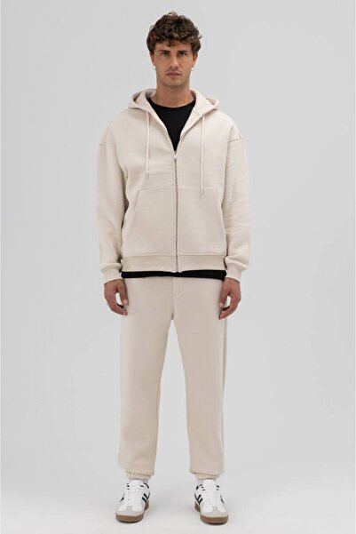 İLKCET MODA Φούτερ με κουκούλα με φερμουάρ Premium Unisex Oversize