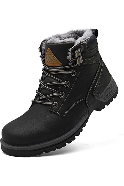 MISHANSHA fur winter boots, synthetic leather, black, 36