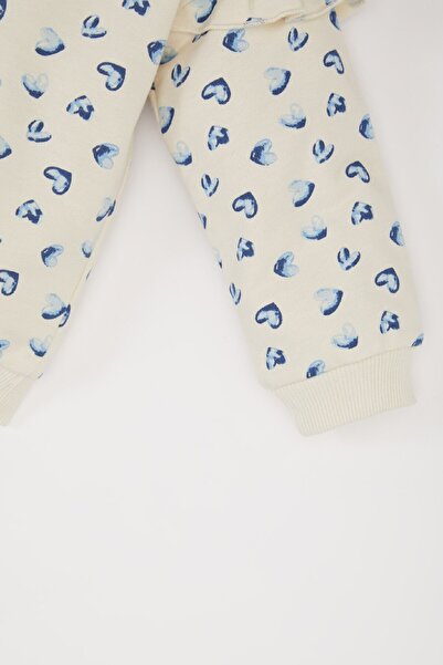 DeFacto Kız Bebek Bisiklet Yaka Kalp Desenli Sweatshirt E0197A525SP