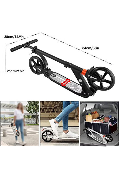 Fitness World سكوتر للبالغين مع تعليق مزدوج سكوتر قابل للطي بعجلات كبيرة للمراهقين والأطفال بعمر 12 عامًا فما فوق