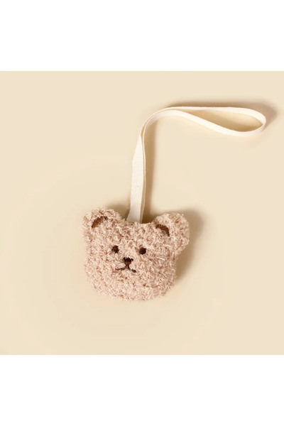 Choice1 حامل مصاصة على شكل دب لطيف بلون الكاكي مع سلاسل مطرزة على شكل وجه دب ...