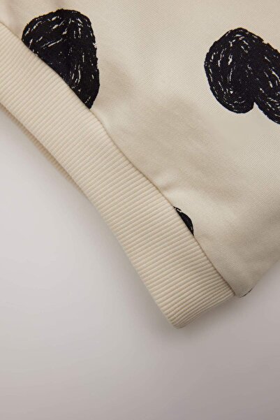 DeFacto Baby-Mädchen-Sweatshirt mit Rundhalsausschnitt und Herzmuster E0196a5