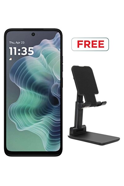 Motorola هاتف G35 Nano + eSIM أسود ليلي بذاكرة وصول عشوائي (RAM) سعة 8 جيجابايت وذاكرة داخلية سعة 128 جيجابايت وشبكة 5G مع حامل هاتف مكتبي قابل للطي