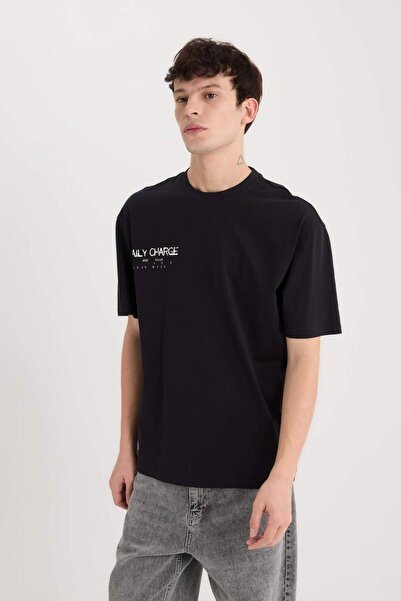 DeFacto 100% βαμβακερό μπλουζάκι με κοντό μανίκι με στάμπα στην πλάτη D5583AX25SP