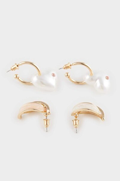 DeFacto Kadın 2li İncili Gold Küpe E3982AXNS