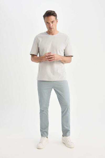 DeFacto Straight Leg Chino Canvas Trousers D7349Ax25Sp